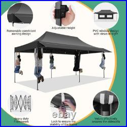 10x30/10x20/10x10 Pop up Canopy with Awning Heavy Duty Waterproof Vendors Tent
