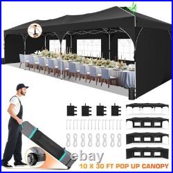 10x30' Commercial Pop UP Canopy Party Tent Folding Waterproof Gazebo Heavy Duty