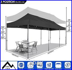 10x30' Heavy Duty EZ Pop Up Canopy Commercial Tent Waterproof Gazebo+8 Sandbags^
