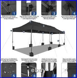 10x30' Heavy Duty EZ Pop Up Canopy Commercial Tent Waterproof Gazebo+8 Sandbags^