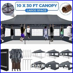 10x30' Heavy Duty Pop Up Canopy Commercial Tent Waterproof Gazebo Outdoor Party#