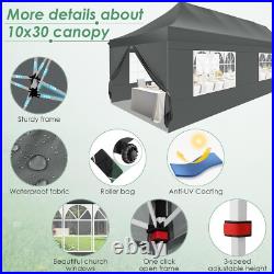 10x30 Heavy Duty Pop Up Canopy Commercial Tent Waterproof Gazebo Outdoor Party