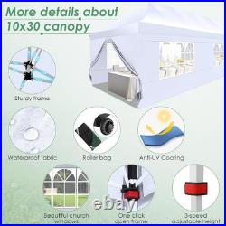 10x30' Heavy Duty Pop Up Canopy Commercial Tent Waterproof Gazebo Outdoor Party