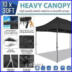 10x30' Heavy Duty Pop Up Canopy Commercial Tent Waterproof Gazebo Outdoor Party