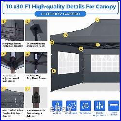 10x30' Heavy Duty Pop Up Canopy Commercial Tent Waterproof Gazebo Outdoor Party#