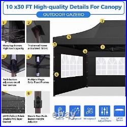 10x30 Heavy Duty Pop Up Canopy Commercial Tent Waterproof Gazebo Outdoor Party