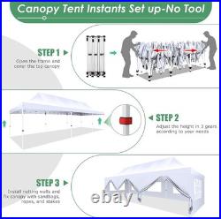 10x30' Heavy Duty Pop Up Canopy Commercial Tent Waterproof Gazebo Outdoor Party