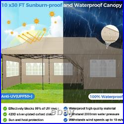 10x30' Heavy Duty Pop Up Canopy Commercial Tent Waterproof Gazebo Outdoor Party