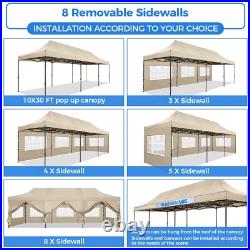 10x30' Heavy Duty Pop Up Canopy Commercial Tent Waterproof Gazebo Outdoor Party