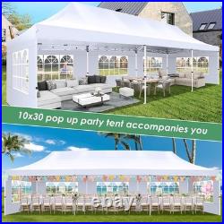 10x30' Heavy Duty Pop Up Canopy Commercial Tent Waterproof Gazebo Outdoor Party