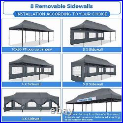 10x30' Heavy Duty Pop Up Canopy Commercial Tent Waterproof Gazebo Outdoor Party#