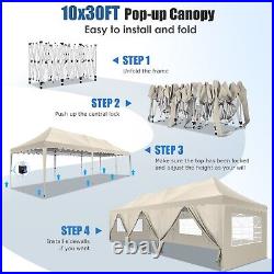 10x30' Heavy Duty Pop Up Canopy Commercial Tent Waterproof Gazebo Outdoor Party