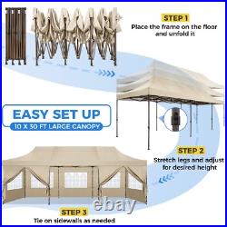 10x30' Heavy Duty Pop Up Canopy Commercial Tent Waterproof Gazebo Outdoor Party 10x30' Heavy Duty Pop Up Canopy Commercial Tent Waterproof Gazebo Outdoor Party