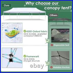 10x30' Heavy Duty Pop Up Canopy Commercial Tent Waterproof Gazebo Outdoor Party