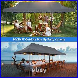 10x30' Heavy Duty Pop Up Canopy Commercial Tent Waterproof Gazebo Outdoor Party