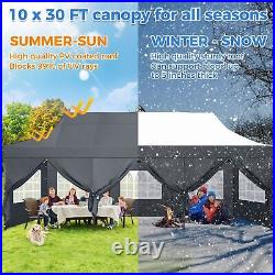 10x30' Heavy Duty Pop Up Canopy Commercial Tent Waterproof Gazebo Outdoor Party