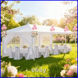 10x30 Party Tent Waterproof Outdoor Event Canopy White Gazebo with 8 Sidewalls