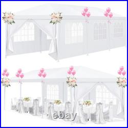 10x30 Party Tent Waterproof Outdoor Event Canopy White Gazebo with 8 Sidewalls