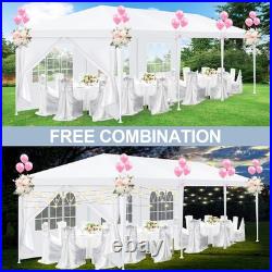 10x30 Party Tent Waterproof Outdoor Event Canopy White Gazebo with 8 Sidewalls