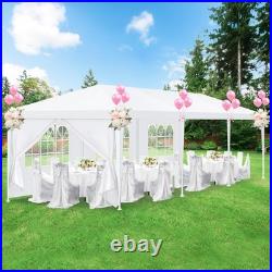 10x30 Party Tent Waterproof Outdoor Event Canopy White Gazebo with 8 Sidewalls