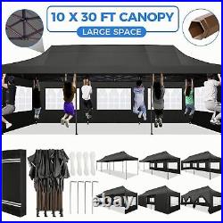 10x30 Pop Up Canopy Heavy Duty Tent with 8 Removable Sidewalls Commercial Gazebo