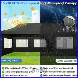 10x30 Pop Up Canopy Heavy Duty Tent with 8 Removable Sidewalls Commercial Gazebo