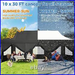 10x30 Pop Up Canopy Heavy Duty Tent with 8 Removable Sidewalls Commercial Gazebo