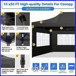 10x30 Pop Up Canopy Heavy Duty Tent with 8 Removable Sidewalls Commercial Gazebo