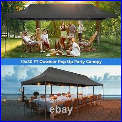 10x30 Pop Up Canopy Heavy Duty Tent with 8 Removable Sidewalls Commercial Gazebo