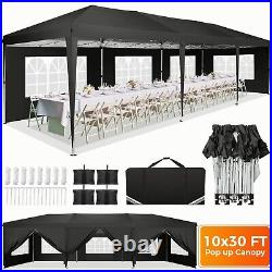 10x30 Pop Up Canopy Outdoor Party Tent Commercial Event Gazebo with 8 Sidewalls