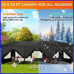 10x30 Pop Up Canopy Outdoor Party Tent Commercial Event Gazebo with 8 Sidewalls