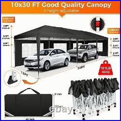 10x30 Pop Up Canopy Outdoor Party Tent Commercial Event Gazebo with 8 Sidewalls