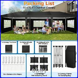 10x30 Pop Up Canopy Outdoor Party Tent Commercial Event Gazebo with 8 Sidewalls