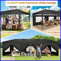 10x30 Pop Up Canopy Outdoor Party Tent Commercial Event Gazebo with 8 Sidewalls