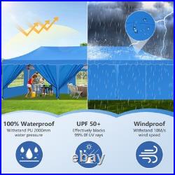10x30 Pop up Canopy Heavy Duty Gazebo Waterproof Tent with Sidewalls & Sandbags