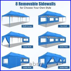 10x30 Pop up Canopy Heavy Duty Gazebo Waterproof Tent with Sidewalls & Sandbags