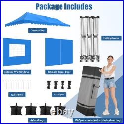 10x30 Pop up Canopy Heavy Duty Gazebo Waterproof Tent with Sidewalls & Sandbags