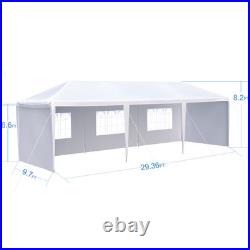 10x30' Wedding Party Canopy Tent Outdoor Gazebo with 5/8 Sidewalls