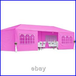 10x30' Wedding Party Canopy Tent Outdoor Gazebo with 8 Removable Sidewalls Pink