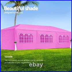 10x30' Wedding Party Canopy Tent Outdoor Gazebo with 8 Removable Sidewalls Pink