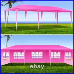 10x30' Wedding Party Canopy Tent Outdoor Gazebo with 8 Removable Sidewalls Pink