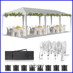 10x30 ft EZ Outdoor Pop Up Canopy Party Tent Garden Gazebo With 8 Pcs Sadbag
