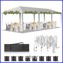 10x30 ft EZ Outdoor Pop Up Canopy Party Tent Garden Gazebo With 8 Pcs Sadbag