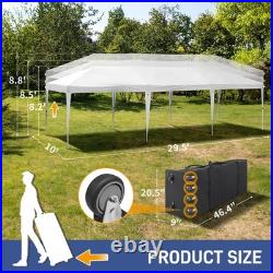 10x30 ft EZ Outdoor Pop Up Canopy Party Tent Garden Gazebo With 8 Pcs Sadbag