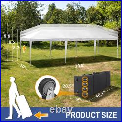 10x30 ft EZ Outdoor Pop Up Canopy Party Tent Garden Gazebo With 8 Pcs Sadbag