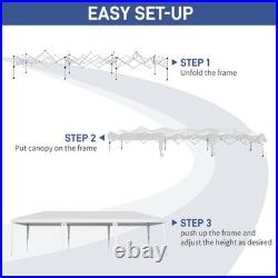 10x30 ft EZ Outdoor Pop Up Canopy Party Tent Garden Gazebo With 8 Pcs Sadbag