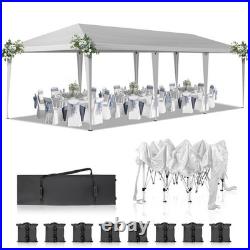 10x30 ft EZ Outdoor Pop Up Canopy Party Tent Garden Gazebo With 8 Pcs Sadbag