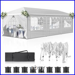 10x30 ft EZ Pop Up Canopy Tent Patio Tent Outdoor Party With Bag On Wheels