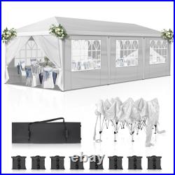 10x30 ft EZ Pop Up Canopy Tent Waterproof Outdoor BBQ Camping With Bag On Wheels
