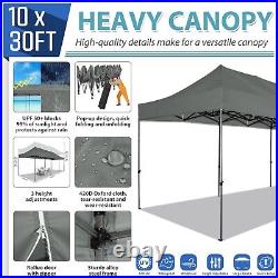 10x30FT Heavy Duty Pop Up Canopy Commercial Tent Waterproof Gazebo Outdoor